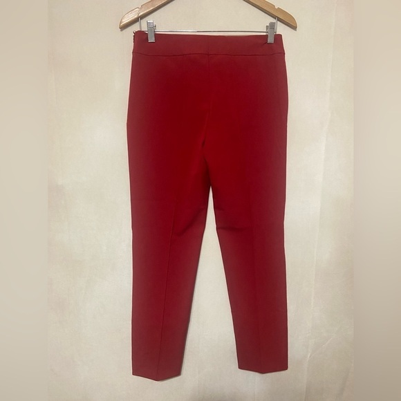 Escada cherry red side zip front seam stretch ankle pants EUC RARE - Picture 3 of 8